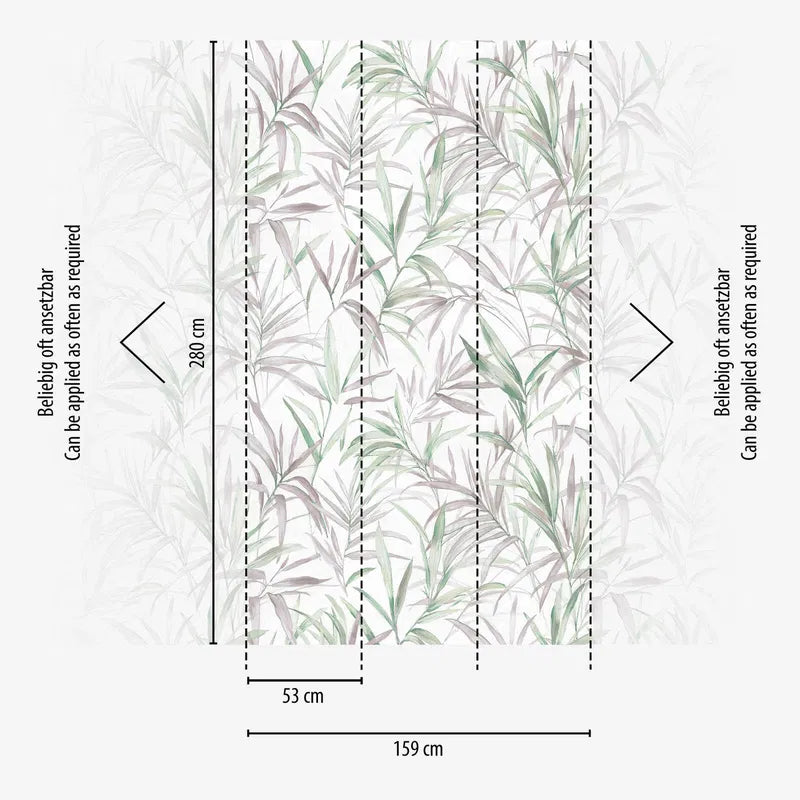 Koristetapetti, jossa on filigraanisia lehtien pyörteitä herkissä väreissä - 3011634