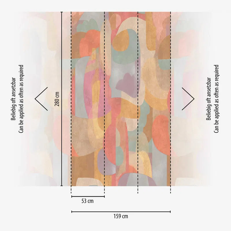 Dekoratīvas tapetes ar abstraktu rakstu | oranža, brūna, sarkana - 3011637