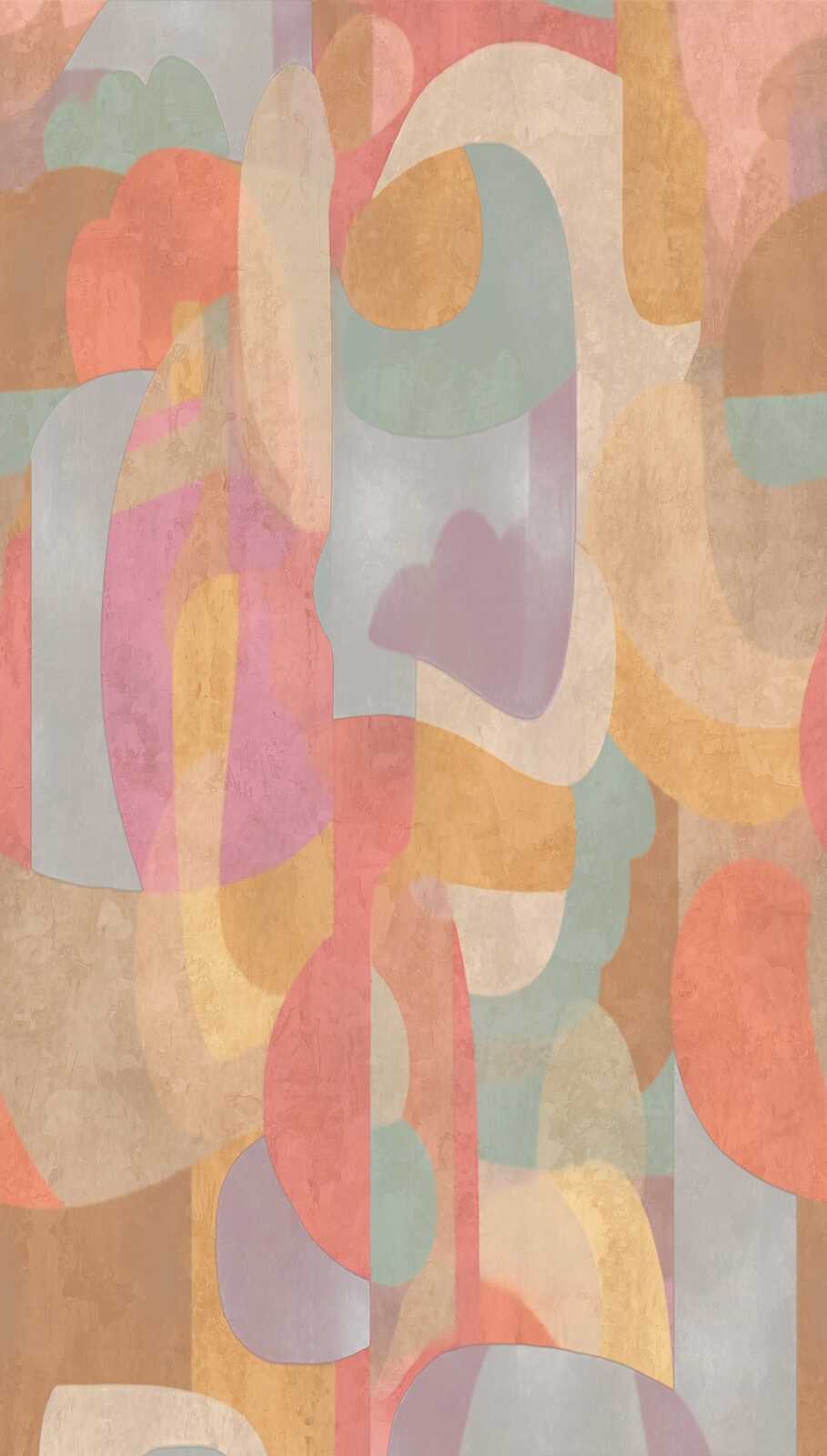 Dekoratīvas tapetes ar abstraktu rakstu | oranža, brūna, sarkana - 3011637