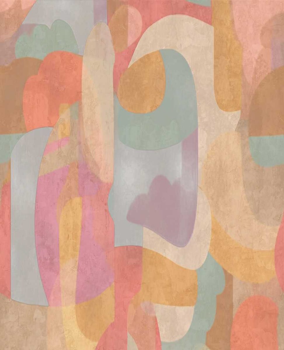 Dekoratīvas tapetes ar abstraktu rakstu | oranža, brūna, sarkana - 3011637