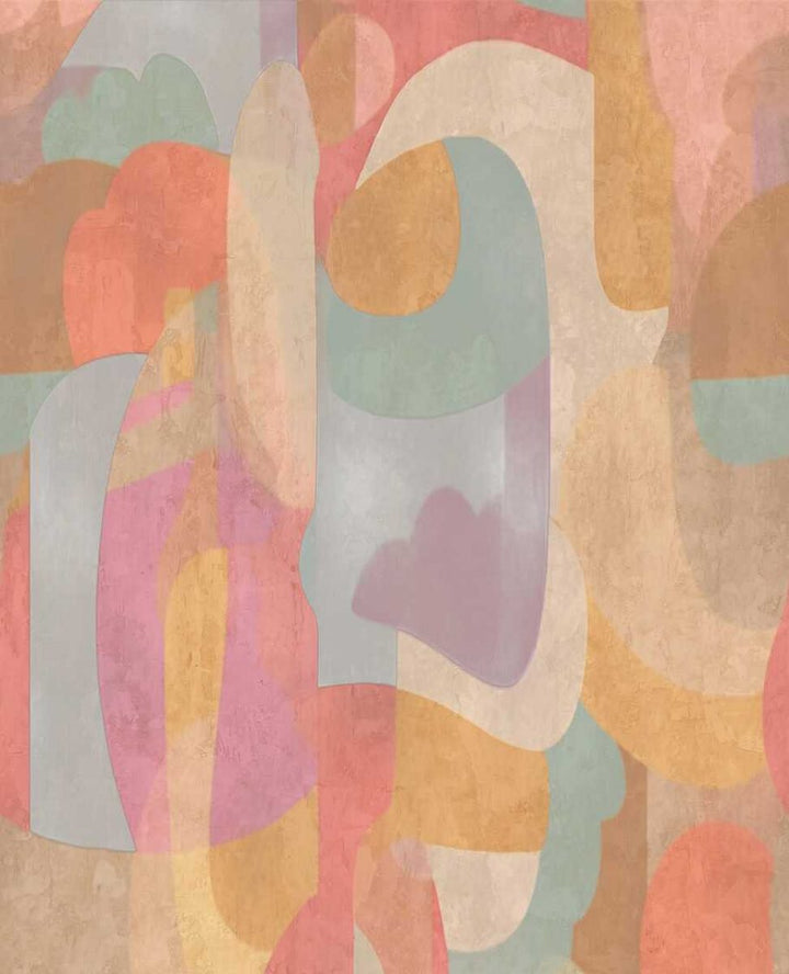 Dekoratīvas tapetes ar abstraktu rakstu | oranža, brūna, sarkana - 3011637