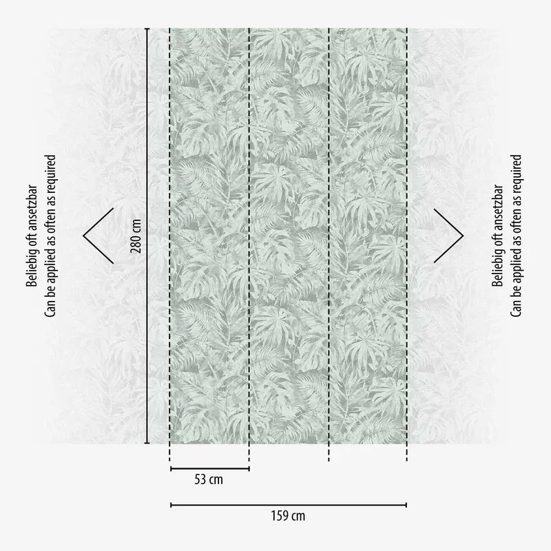 Декоративные обои с зелеными пальмовыми листьями | зеленый - 3011640