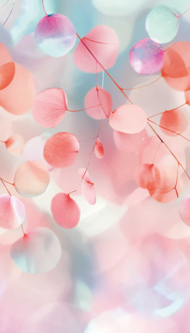 Koristetapetti, jossa on lehti-aihe pehmeän vaaleanpunainen - 3011777