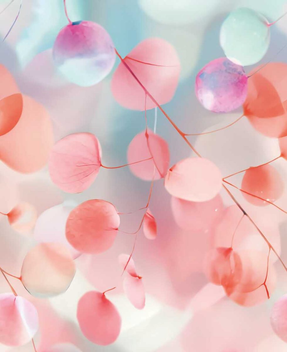 Koristetapetti, jossa on lehti-aihe pehmeän vaaleanpunainen - 3011777