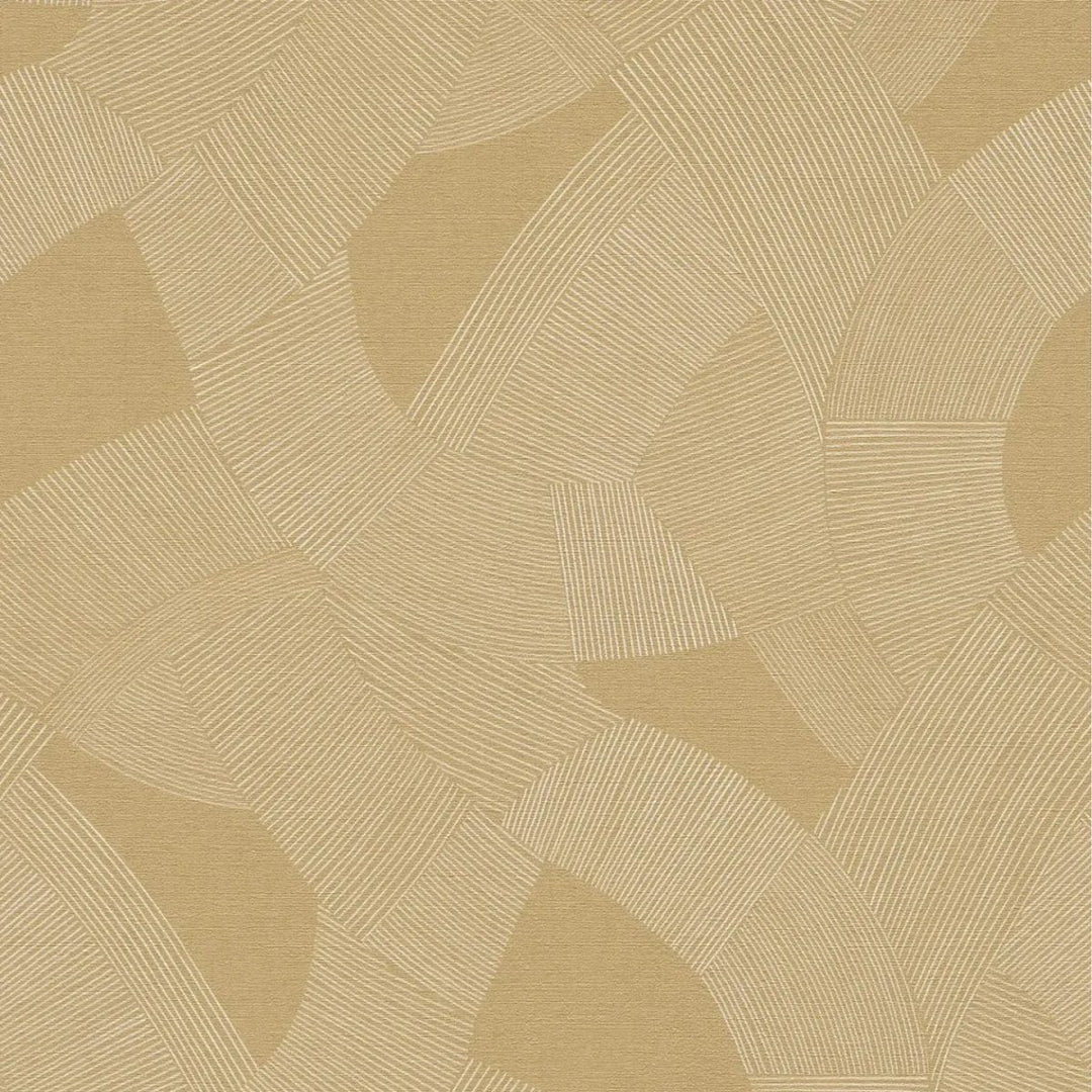 Abstraktne tapeet peenete joontega, kergelt läikiv | kollakaspruun - 3012064