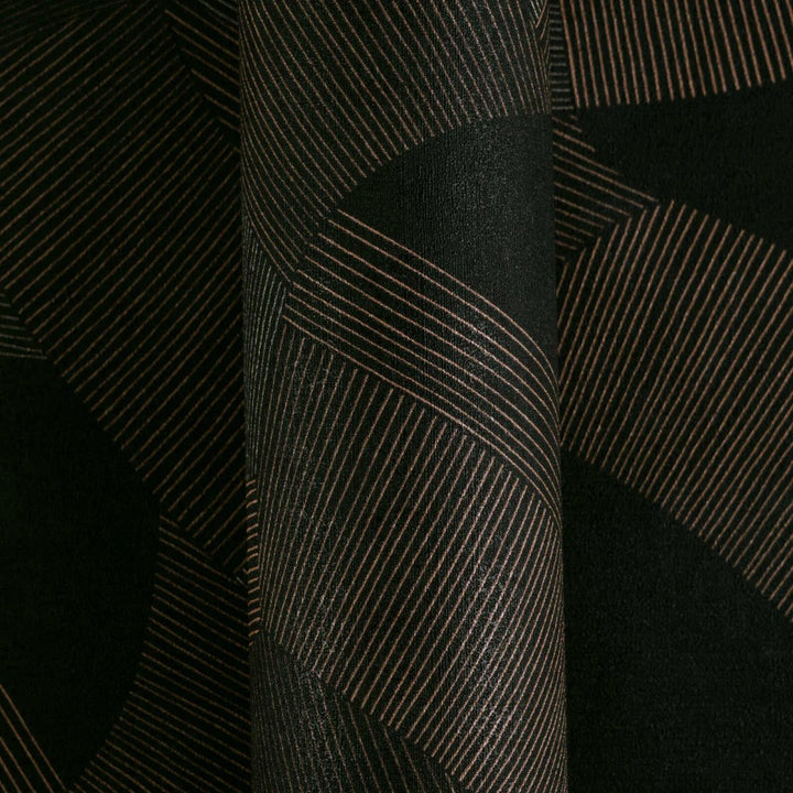 Neaustinės tapetai su stilizuotu geometriniu raštu ir ramiu tekstūros | juoda, ruda - 3012065