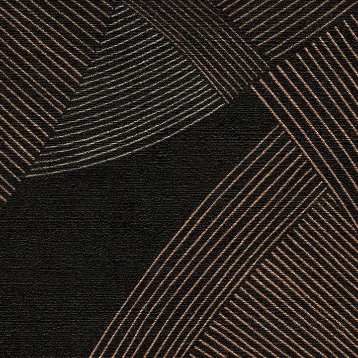 Neaustinės tapetai su stilizuotu geometriniu raštu ir ramiu tekstūros | juoda, ruda - 3012065