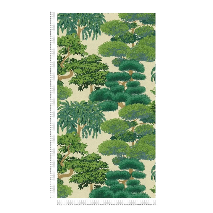 Tapetes ar botānisko džungļu dizainu | zaļā krāsā - 3012073