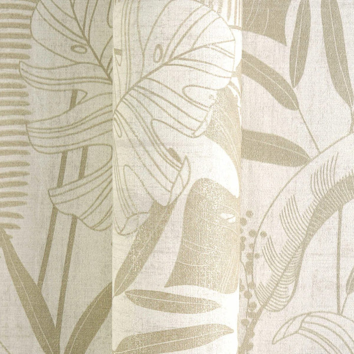 Tapetes botāniskā stilā ar viegli teksturētu lapu ornamentu | bēša - 3012131