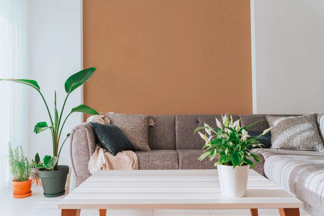 Однотонные обои с тонкой текстурой и матовой поверхностью | коричневый - 3012153