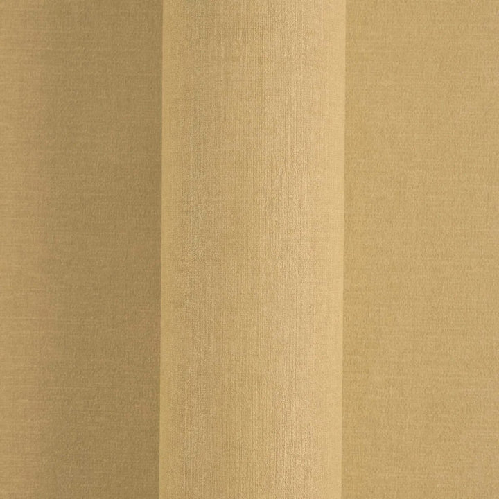 Non-woven wallpaper with a natural textile design, slightly glossy | yellow - 3012157