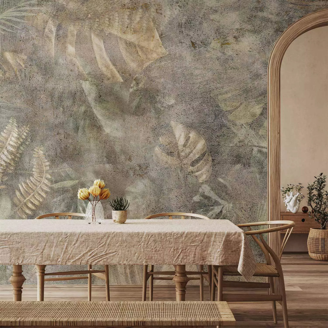 Wall Murals with vintage style leaves - Morning Moment - 135334