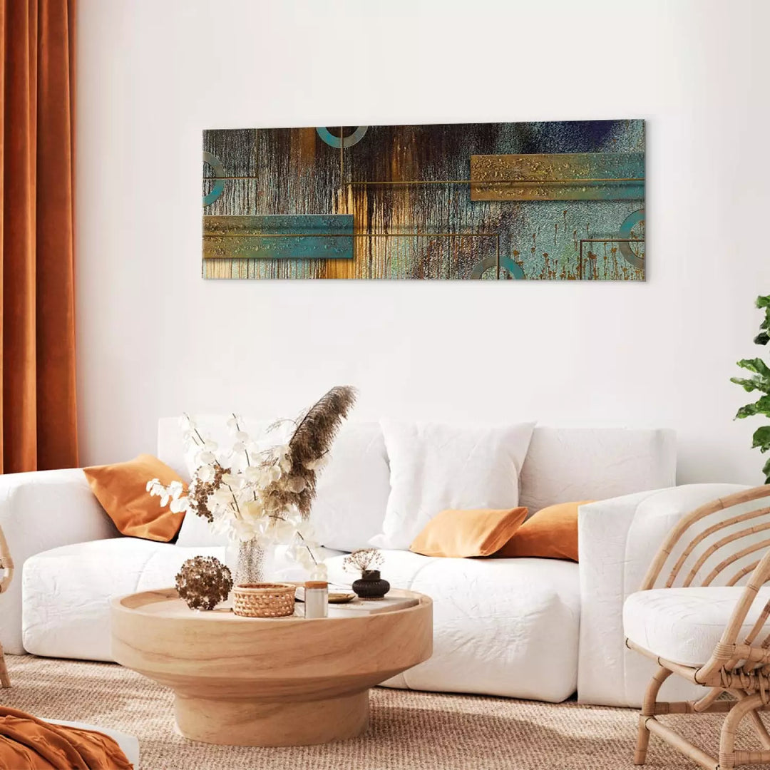 Kanva ar abstrakta rakstu tirkīza toņos - Mākslinieciskā variācija, 91943