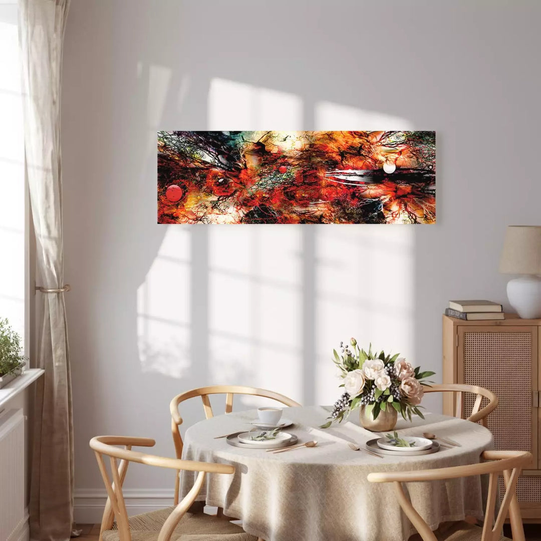 Seinapildid ekspressiivse punase mustriga - Artistic Chaos, 93739