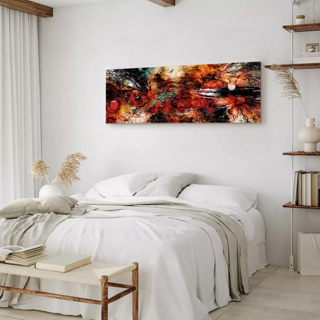 Seinapildid ekspressiivse punase mustriga - Artistic Chaos, 93739