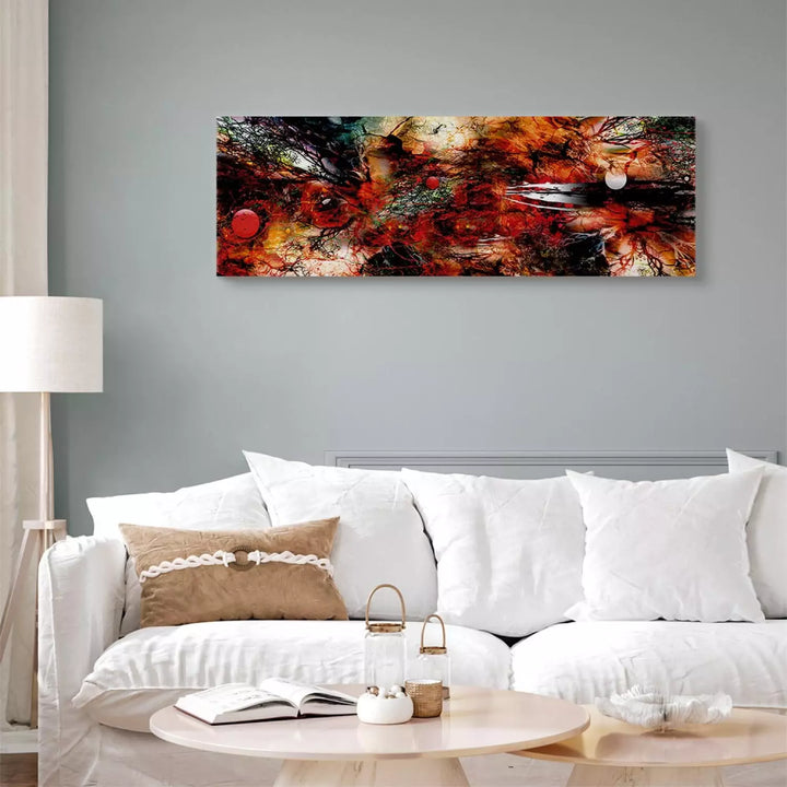 Seinapildid ekspressiivse punase mustriga - Artistic Chaos, 93739