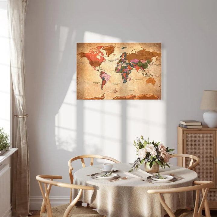 Canvas-taulut Maailmankartta: ruskea eleganssi