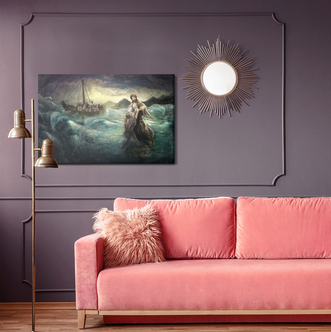 Canva - Jesus walking on water, N-2537