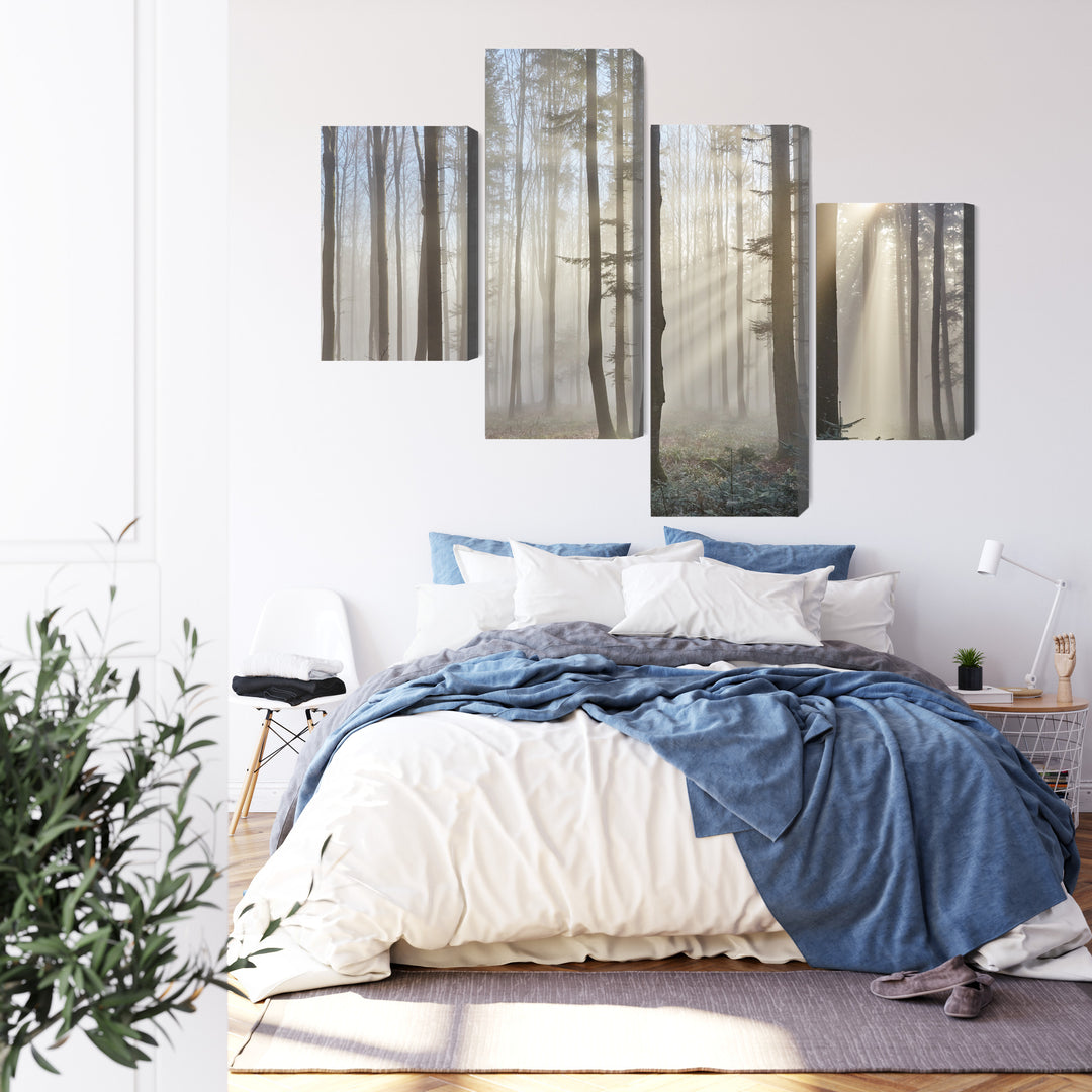 Canva - Sunrise in forest, N-1855