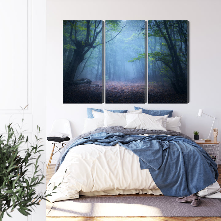 Canva - Forest landscape in fog 3D, N-1909