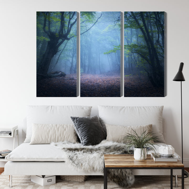 Canva - Forest landscape in fog 3D, N-1909