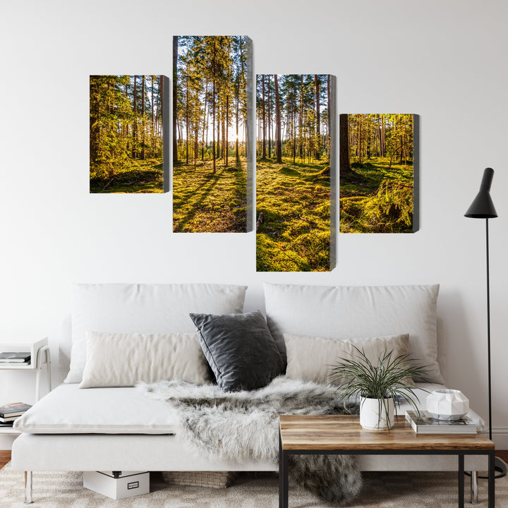 Kanva - Saulaina meža ainava 3D, N-1927