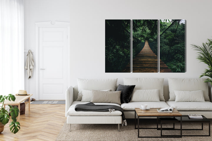 Canva - Wooden suspension bridge in forest, N-2004