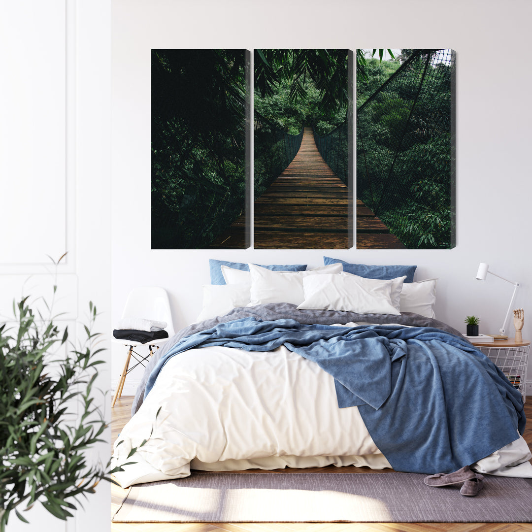 Canva - Wooden suspension bridge in forest, N-2004