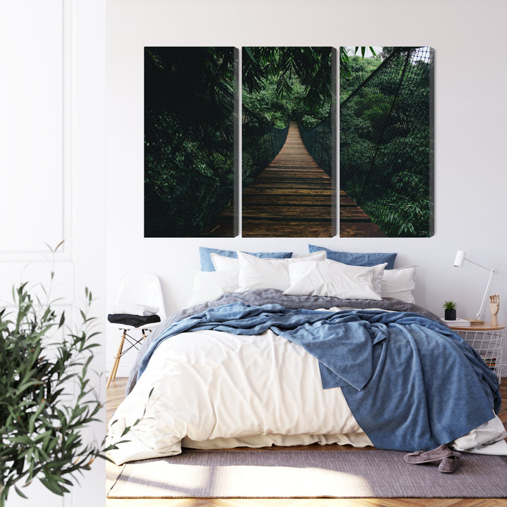 Canva - Wooden suspension bridge in forest, N-2004