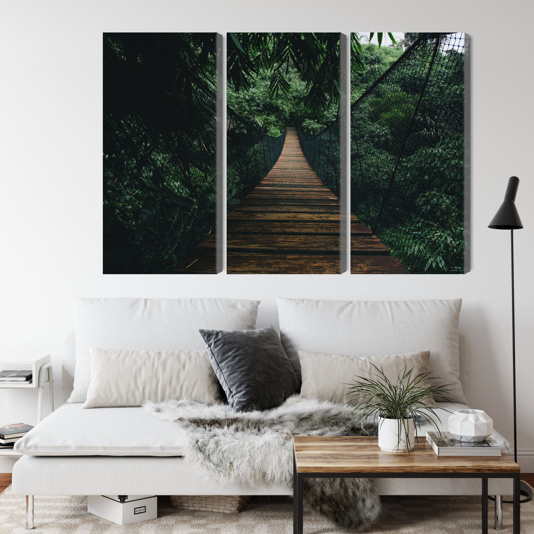 Canva - Wooden suspension bridge in forest, N-2004