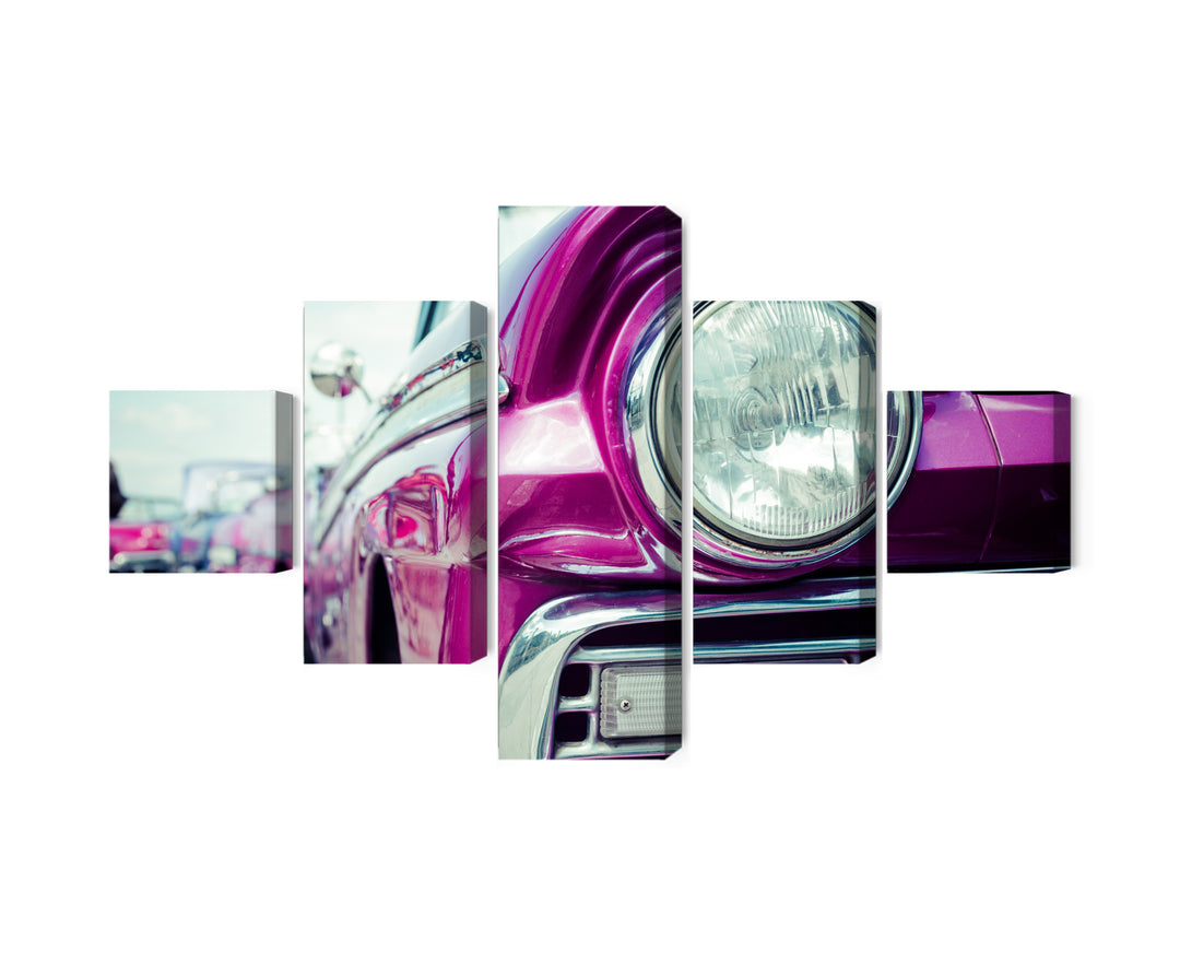 Kanva - Retro stila automašīnas lukturi Kubā, N-2394