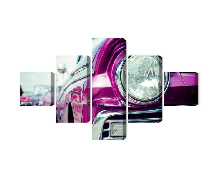 Kanva - Retro stila automašīnas lukturi Kubā, N-2394