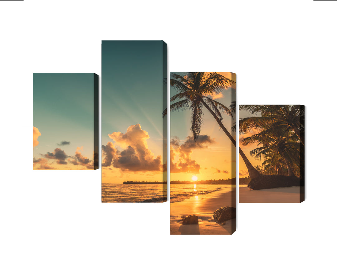 Paveikslai ant drobės - Saulėlydis Dominikos paplūdimyje, N-2513