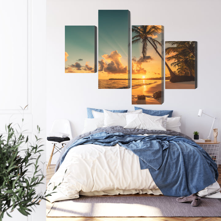 Paveikslai ant drobės - Saulėlydis Dominikos paplūdimyje, N-2513