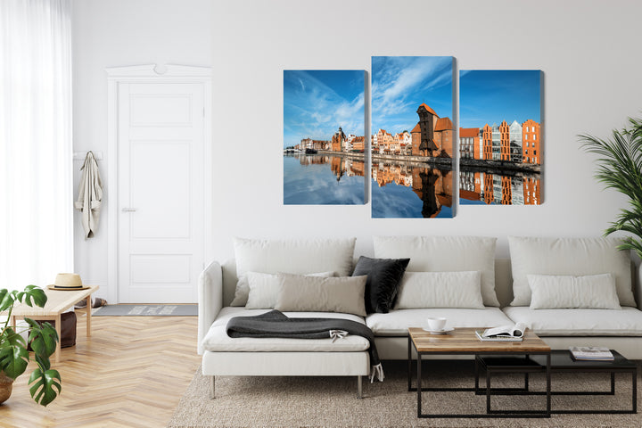 Canvas-taulut - Panoraama Gdanskista joen yli, N-2712