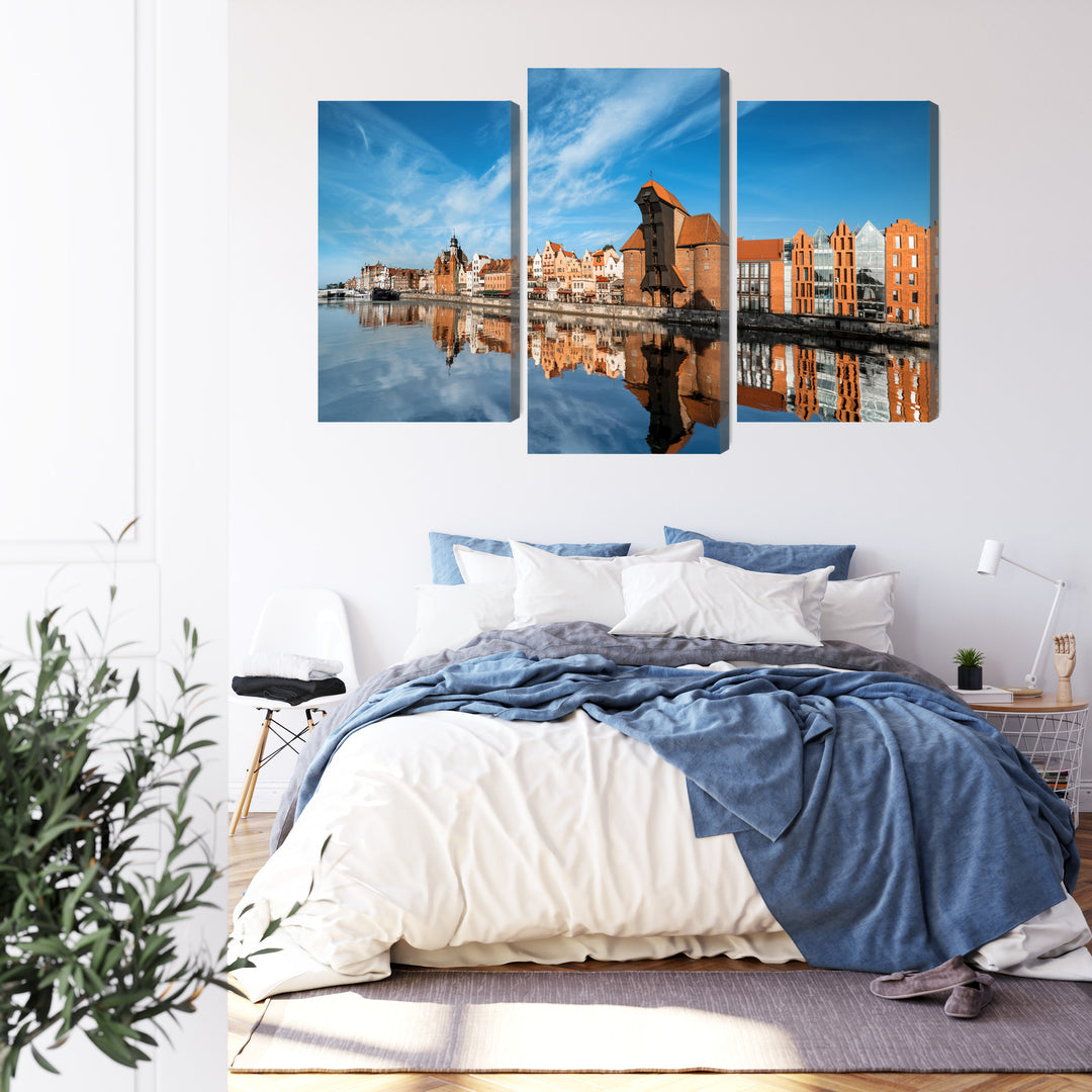 Canvas-taulut - Panoraama Gdanskista joen yli, N-2712