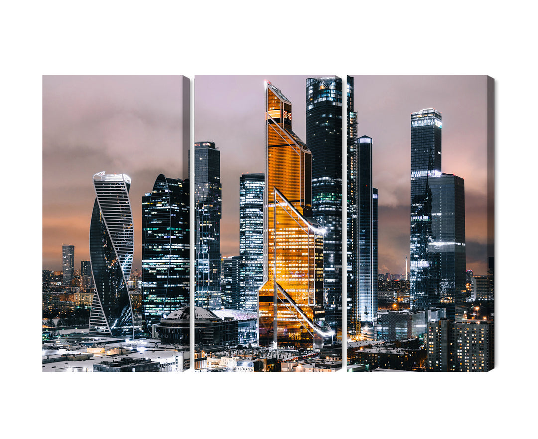 Canvas-taulut - Panoraama Moskovan keskustasta ja pilvenpiirtäjistä, N-2854...