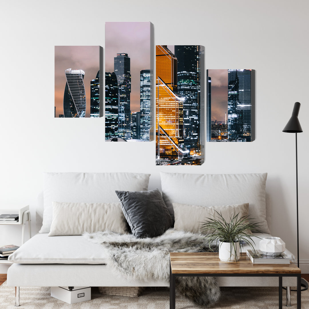 Paveikslai ant drobės - Maskvos centro ir dangoraižių panorama, N-2857