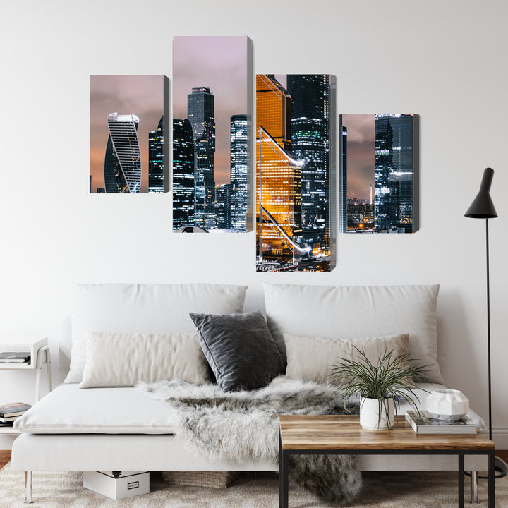 Paveikslai ant drobės - Maskvos centro ir dangoraižių panorama, N-2857