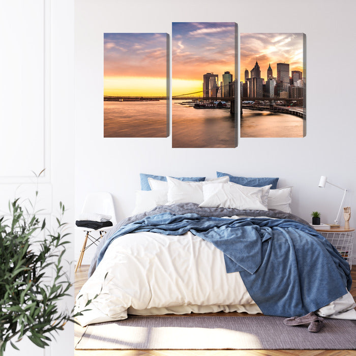 Канва - Панорама Бруклинского моста на закате, N-2890