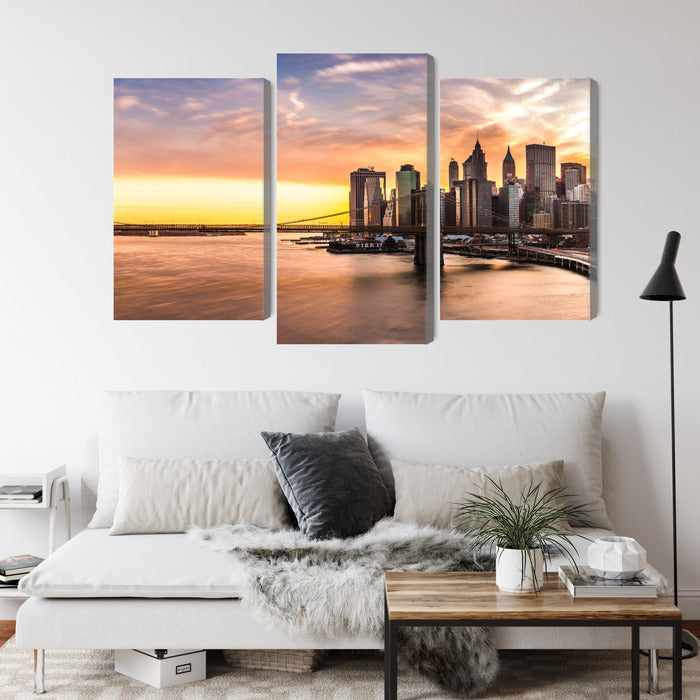 Канва - Панорама Бруклинского моста на закате, N-2890