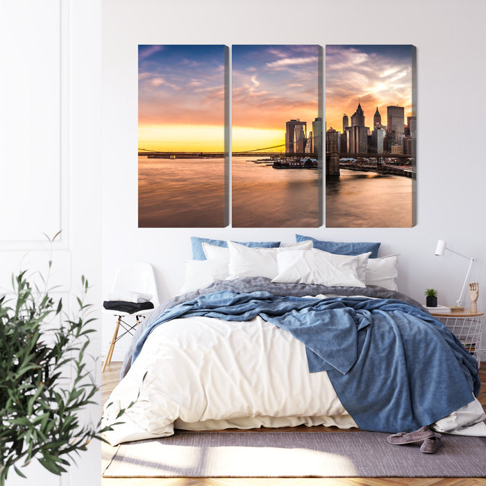 Канва - Панорама Бруклинского моста на закате, N-2891