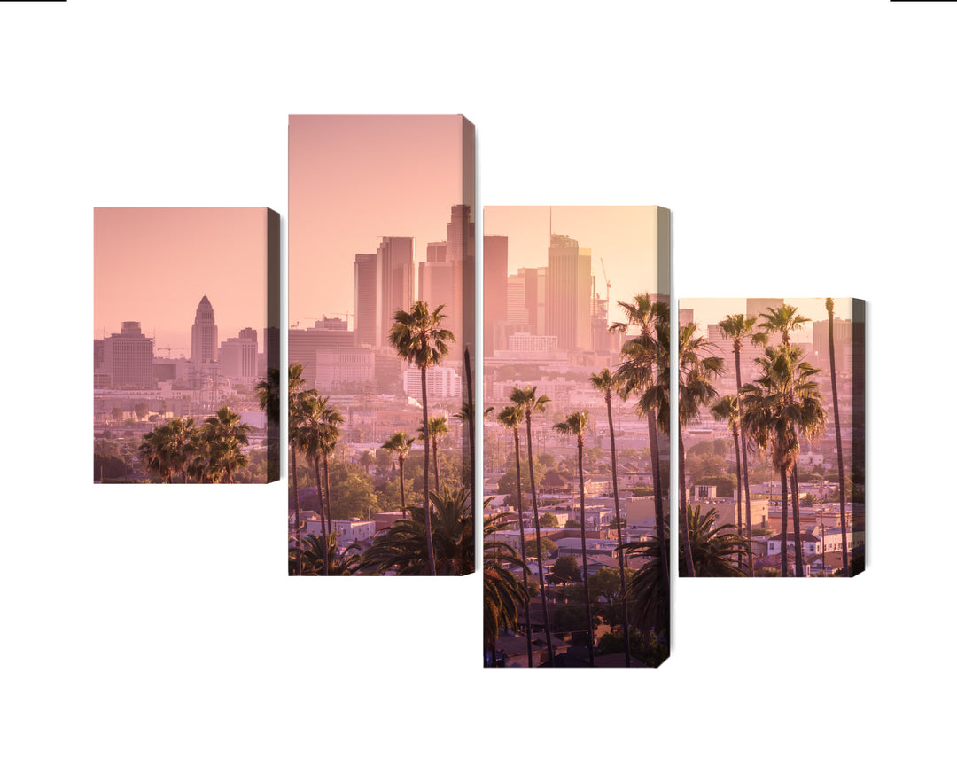 Canvas-taulut - Los Angelesin keskusta auringonlaskun aikaan, N-2902, -