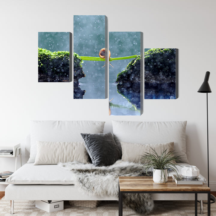 Paveikslai ant drobės - Sraigė lietuje, N-3887