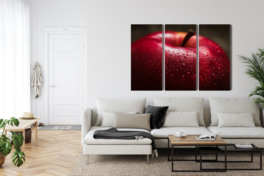 Canva - Red apple in macro scale, N-3898