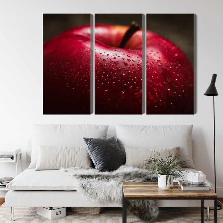 Canva - Red apple in macro scale, N-3898