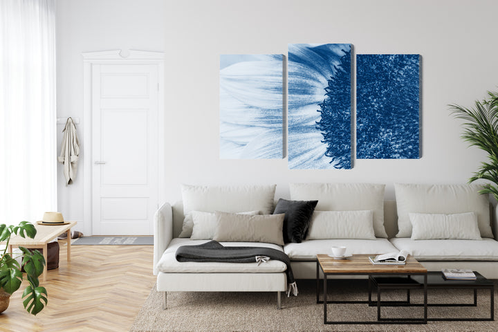 Canvas-taulut - Sininen auringonkukka makromittakaavassa, N-3909