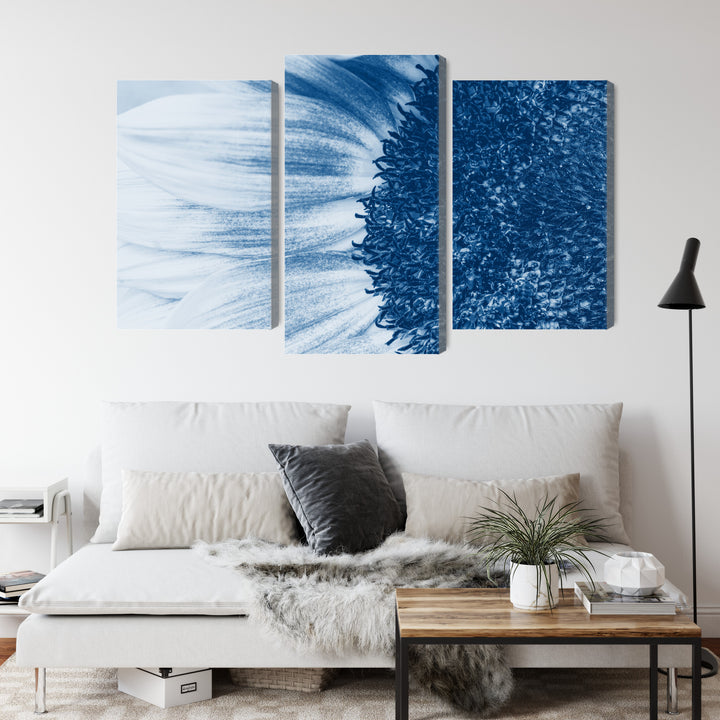 Canvas-taulut - Sininen auringonkukka makromittakaavassa, N-3909