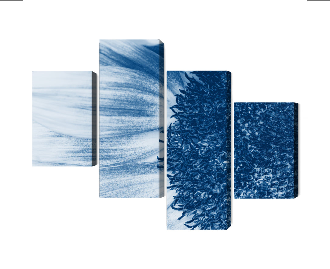 Канва - Синий подсолнух в макромасштабе, N-3911