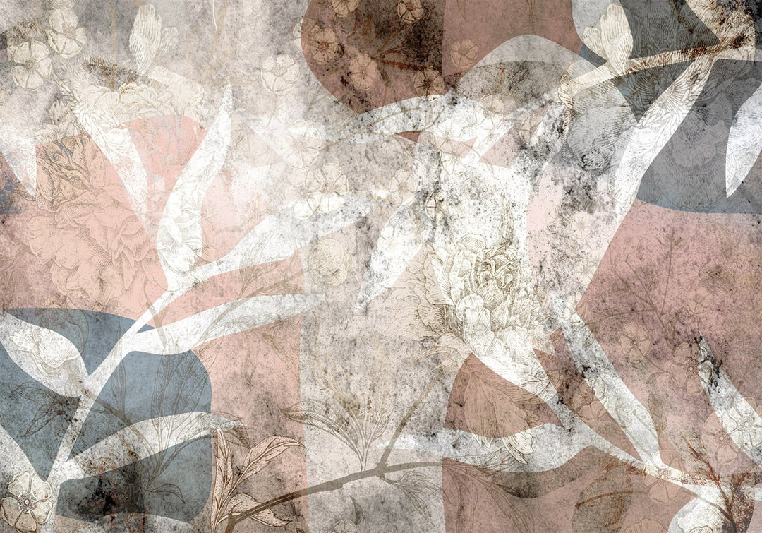 Фотообои - Цветочная композиция - растения и формы в качестве настенного декора, 148592